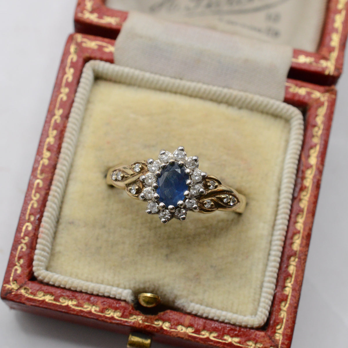 9ct Gold Sapphire & Diamond Cluster Ring