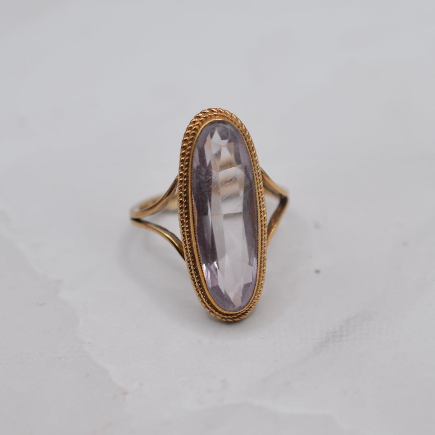 1970s Vintage 9ct Gold Amethyst Cocktail Ring