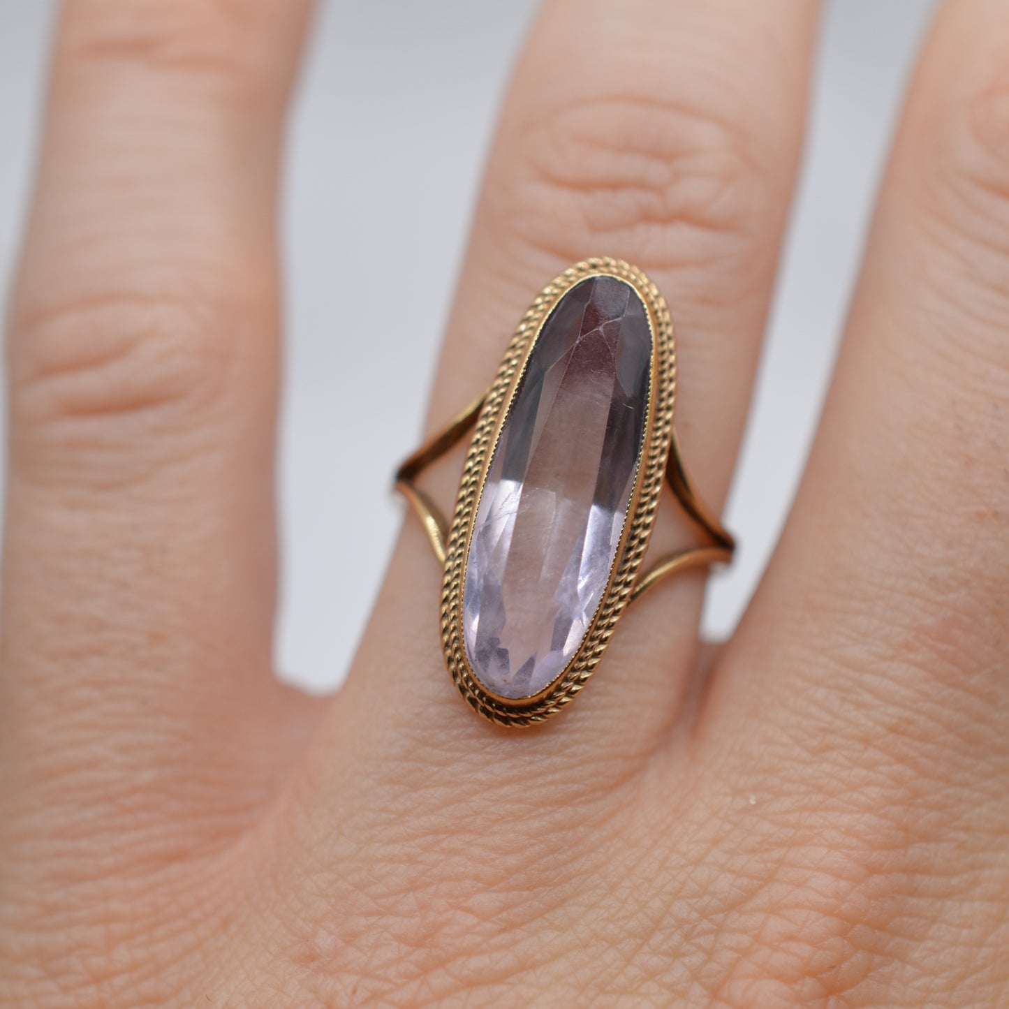 1970s Vintage 9ct Gold Amethyst Cocktail Ring
