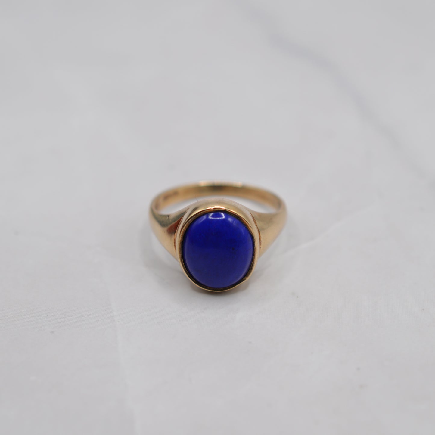 *RESERVED* Chunky 9ct Gold Lapis Lazuli Signet Ring