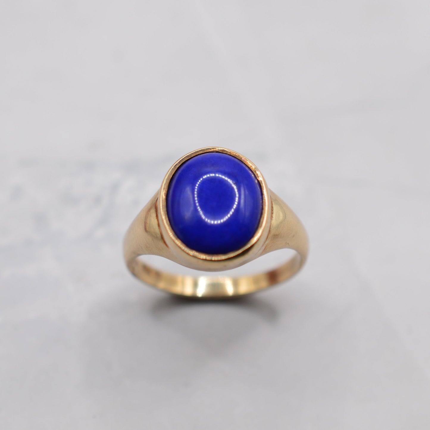 *RESERVED* Chunky 9ct Gold Lapis Lazuli Signet Ring