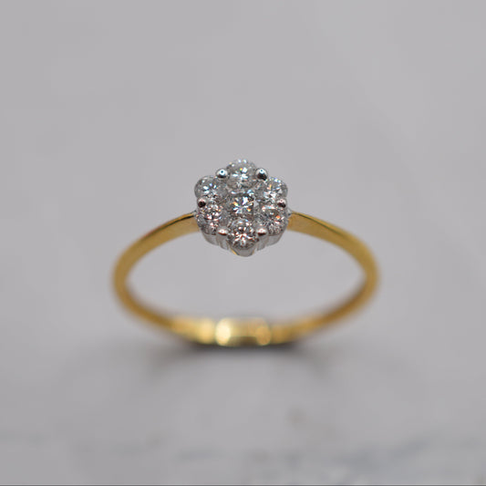 18ct Gold 0.30ct Diamond Daisy Cluster Ring