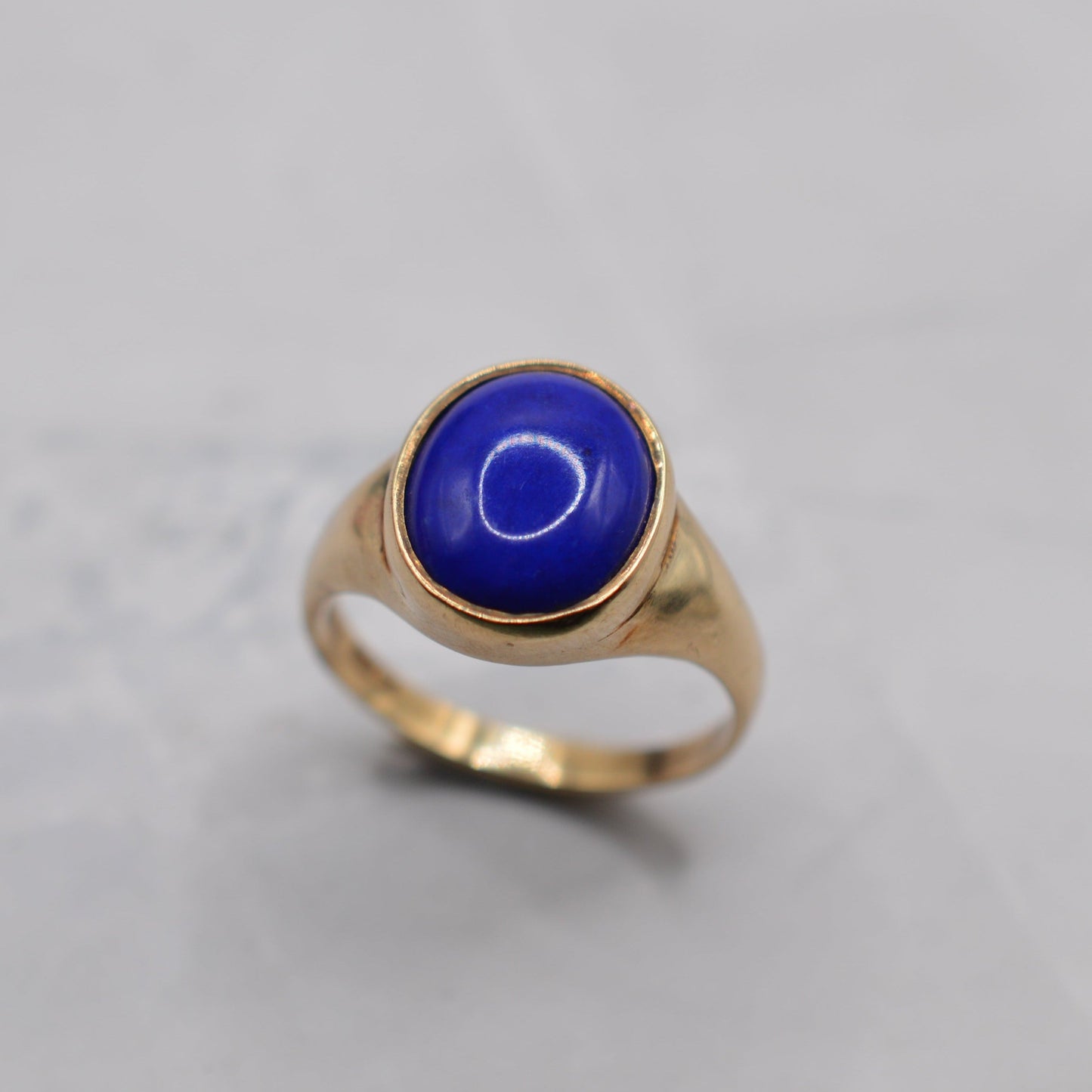 *RESERVED* Chunky 9ct Gold Lapis Lazuli Signet Ring