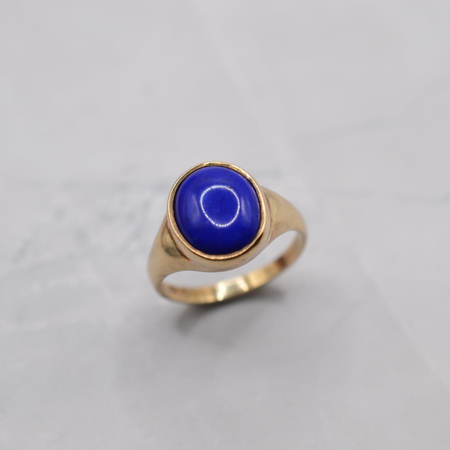 *RESERVED* Chunky 9ct Gold Lapis Lazuli Signet Ring