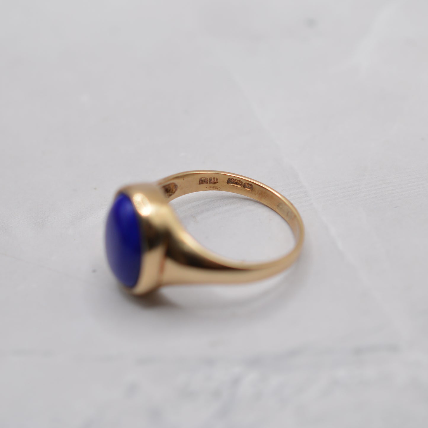 *RESERVED* Chunky 9ct Gold Lapis Lazuli Signet Ring