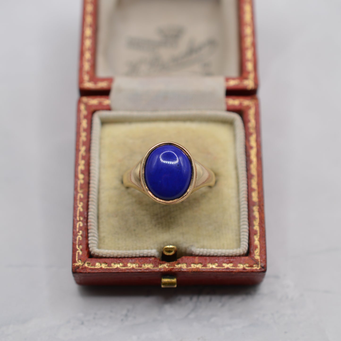 *RESERVED* Chunky 9ct Gold Lapis Lazuli Signet Ring