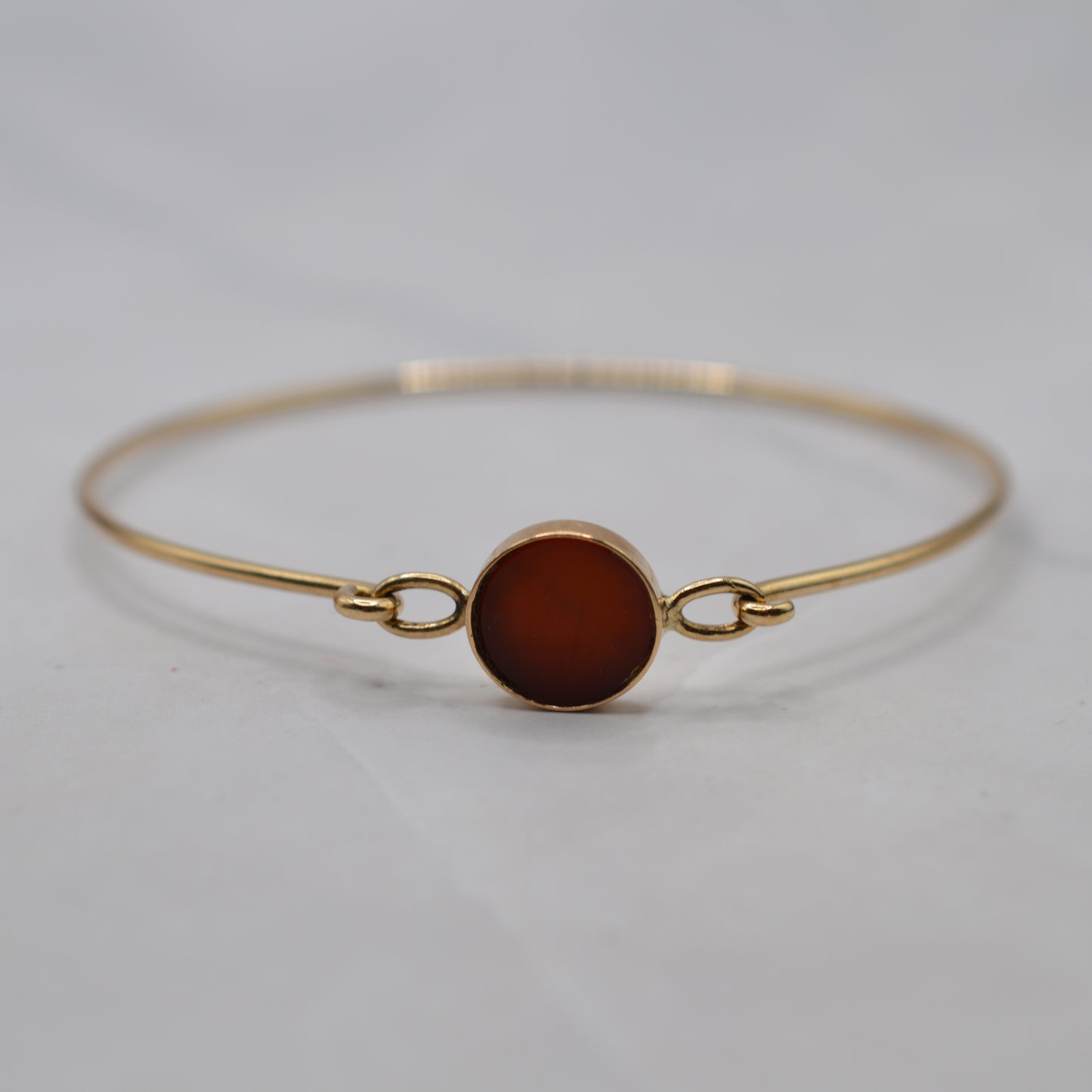 1970s Vintage 9ct Gold Carnelian Bracelet