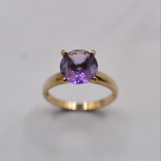 Y2K 9ct Gold Amethyst Cocktail Ring