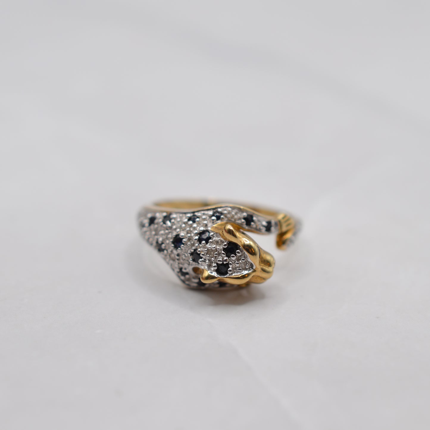 9ct Gold Sapphire & Diamond Panther Ring