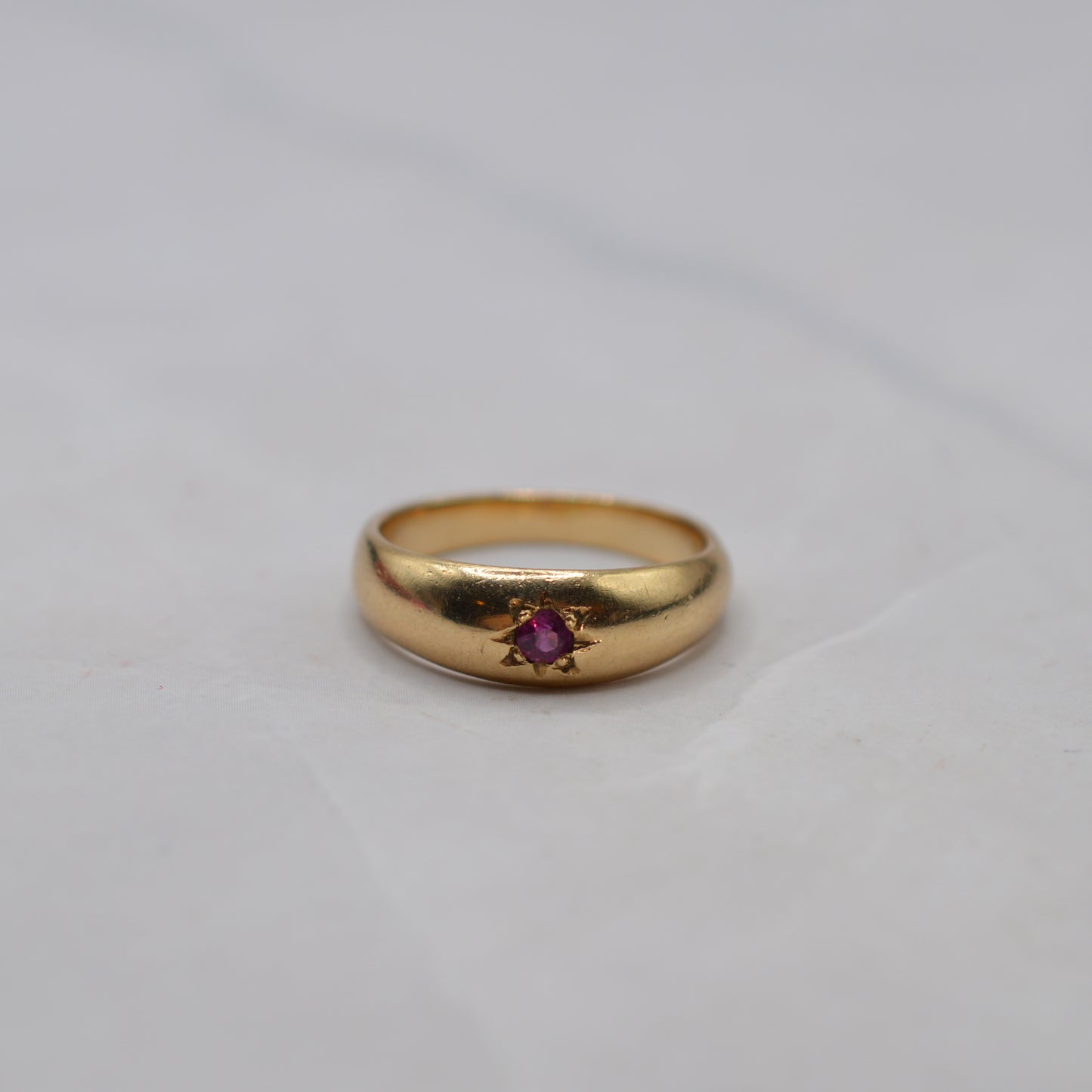 1990s 9ct Gold Ruby Dome Ring