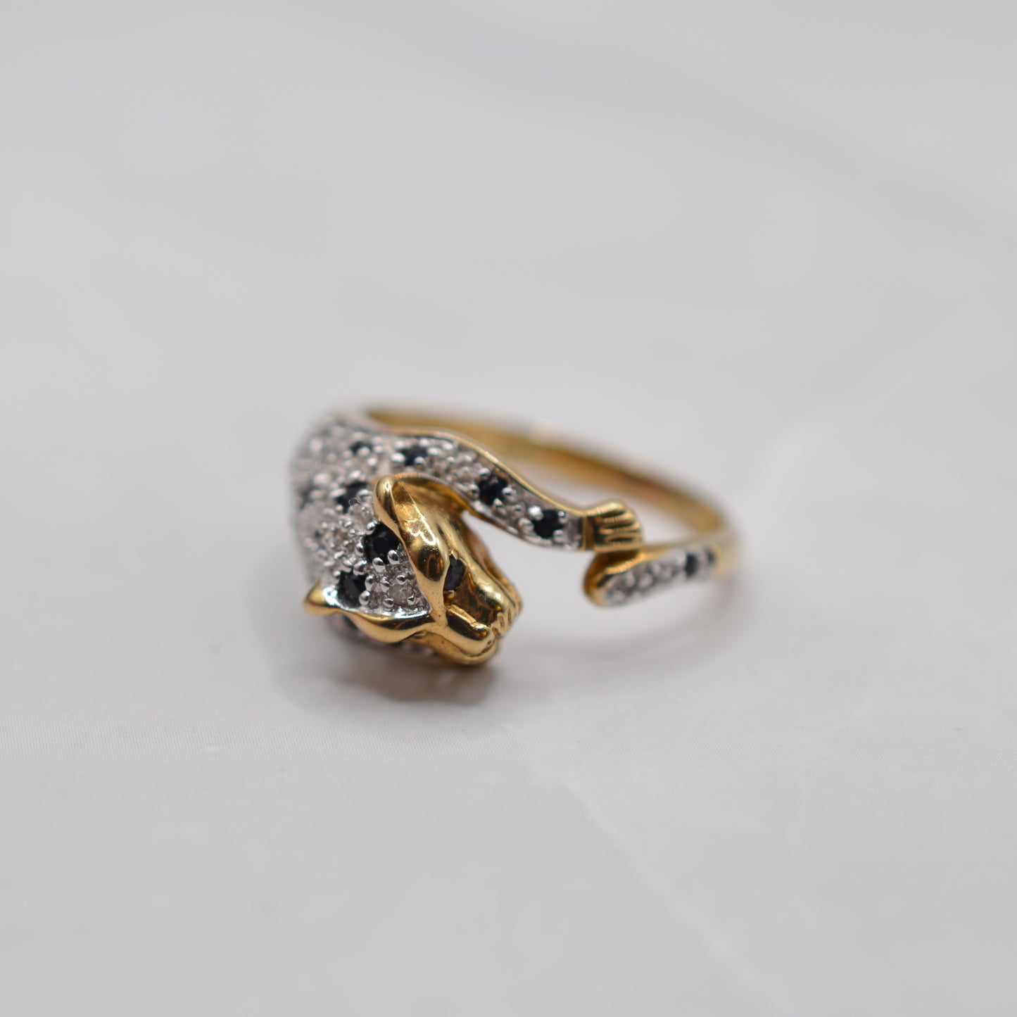 9ct Gold Sapphire & Diamond Panther Ring
