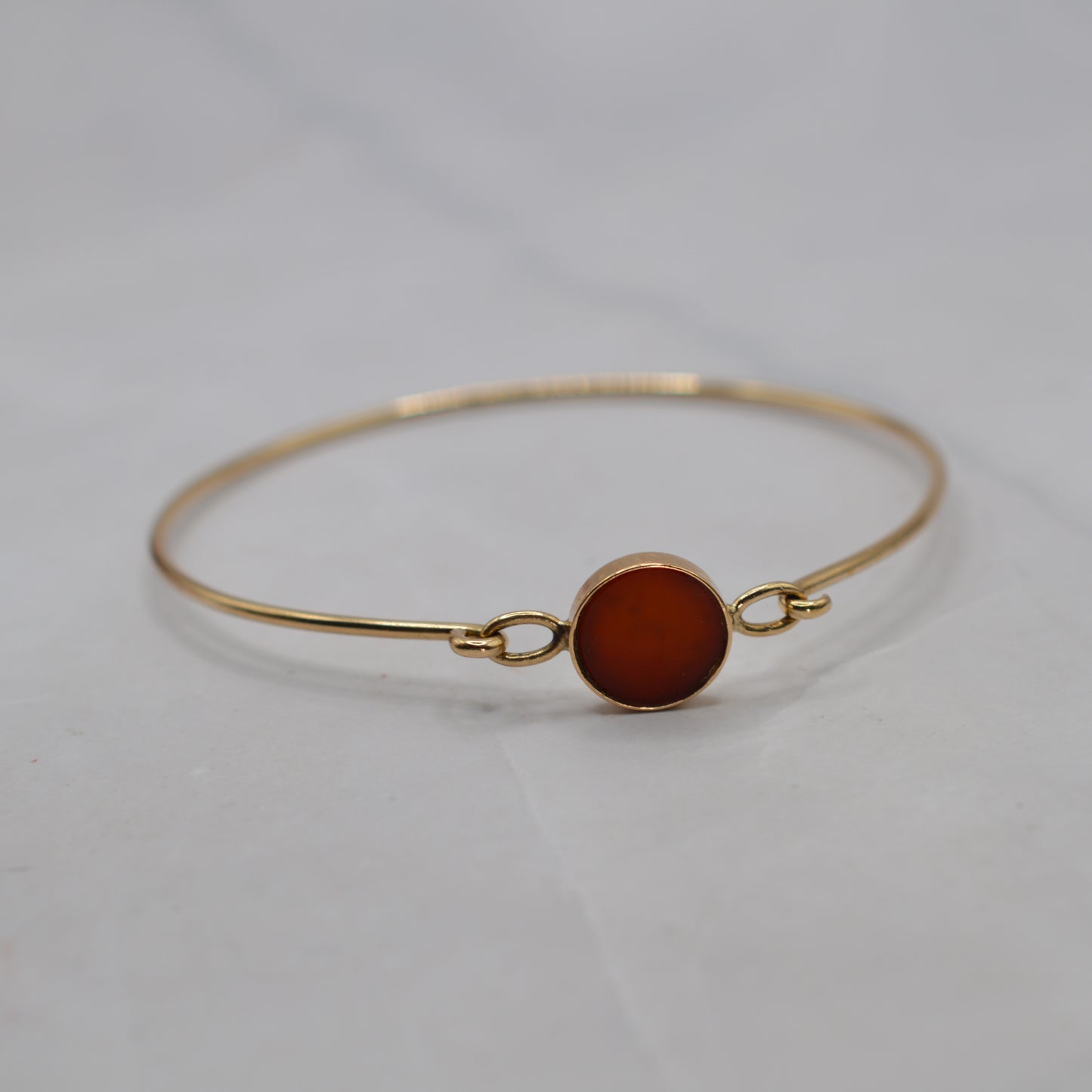 1970s Vintage 9ct Gold Carnelian Bracelet