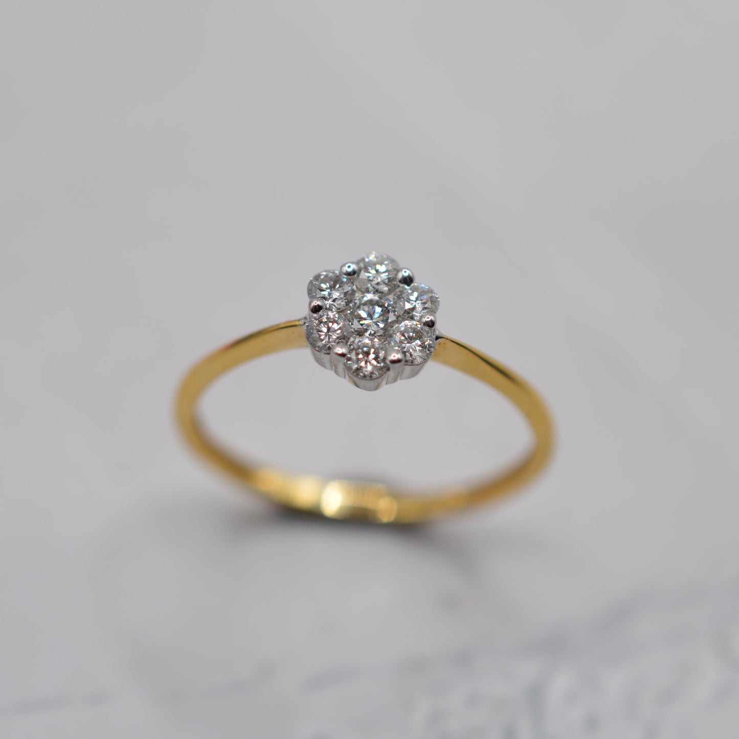 18ct Gold 0.30ct Diamond Daisy Cluster Ring