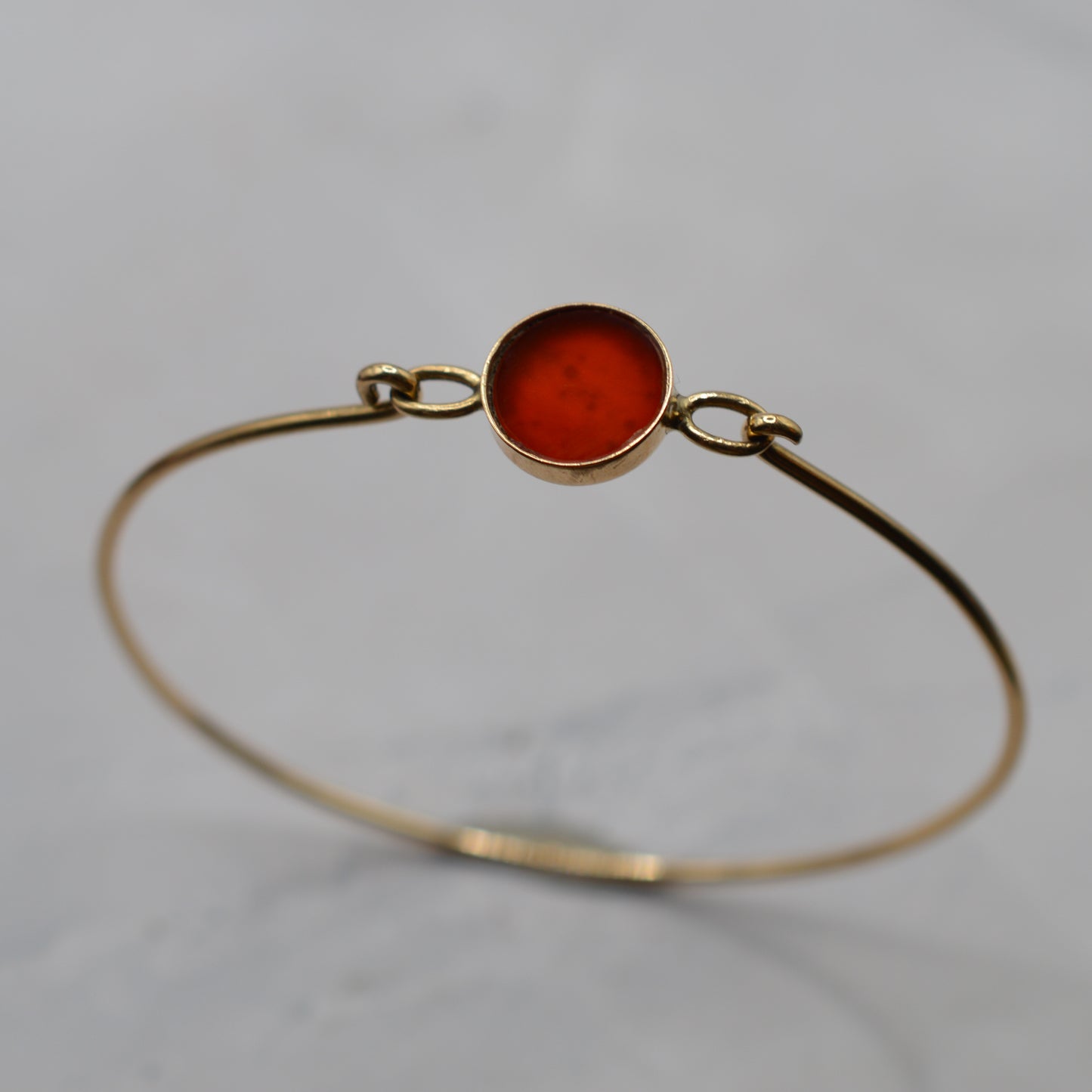 1970s Vintage 9ct Gold Carnelian Bracelet