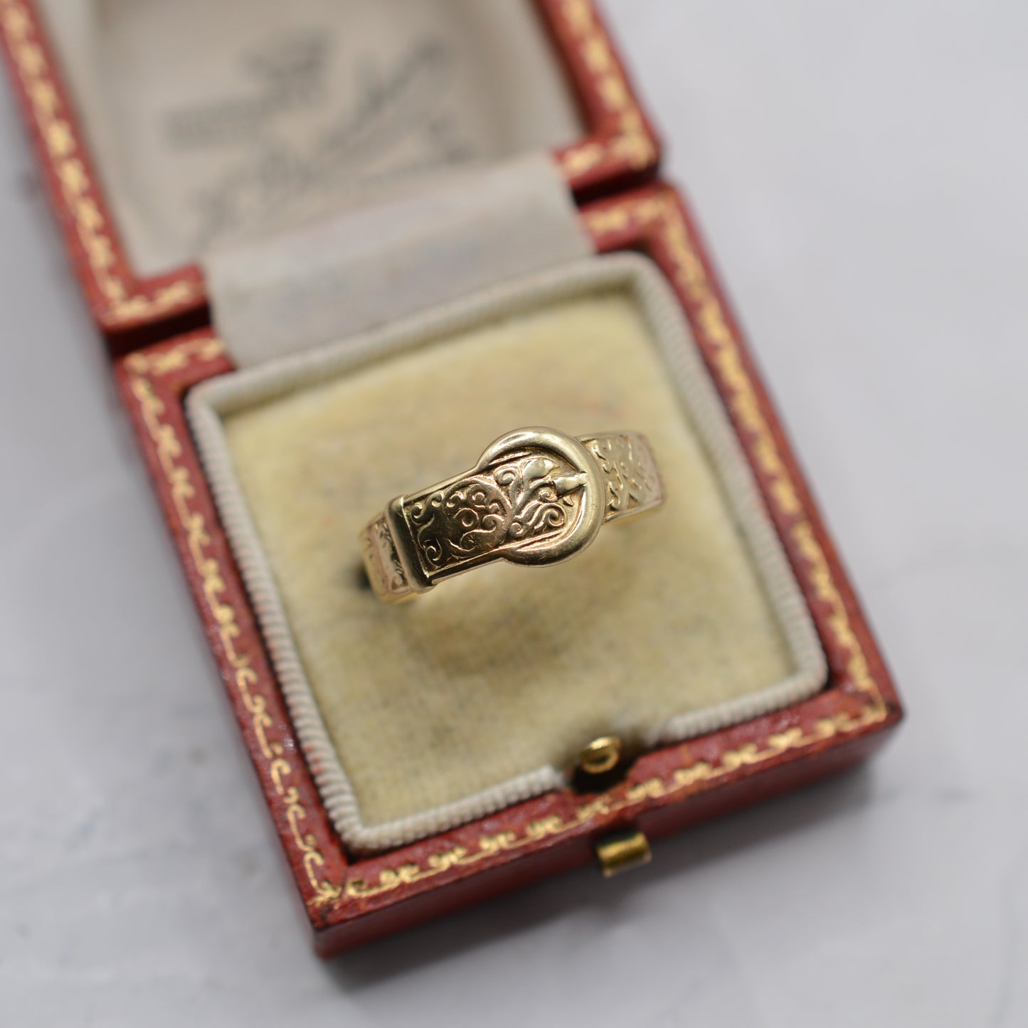 1980s Vintage 9ct Gold Buckle Ring