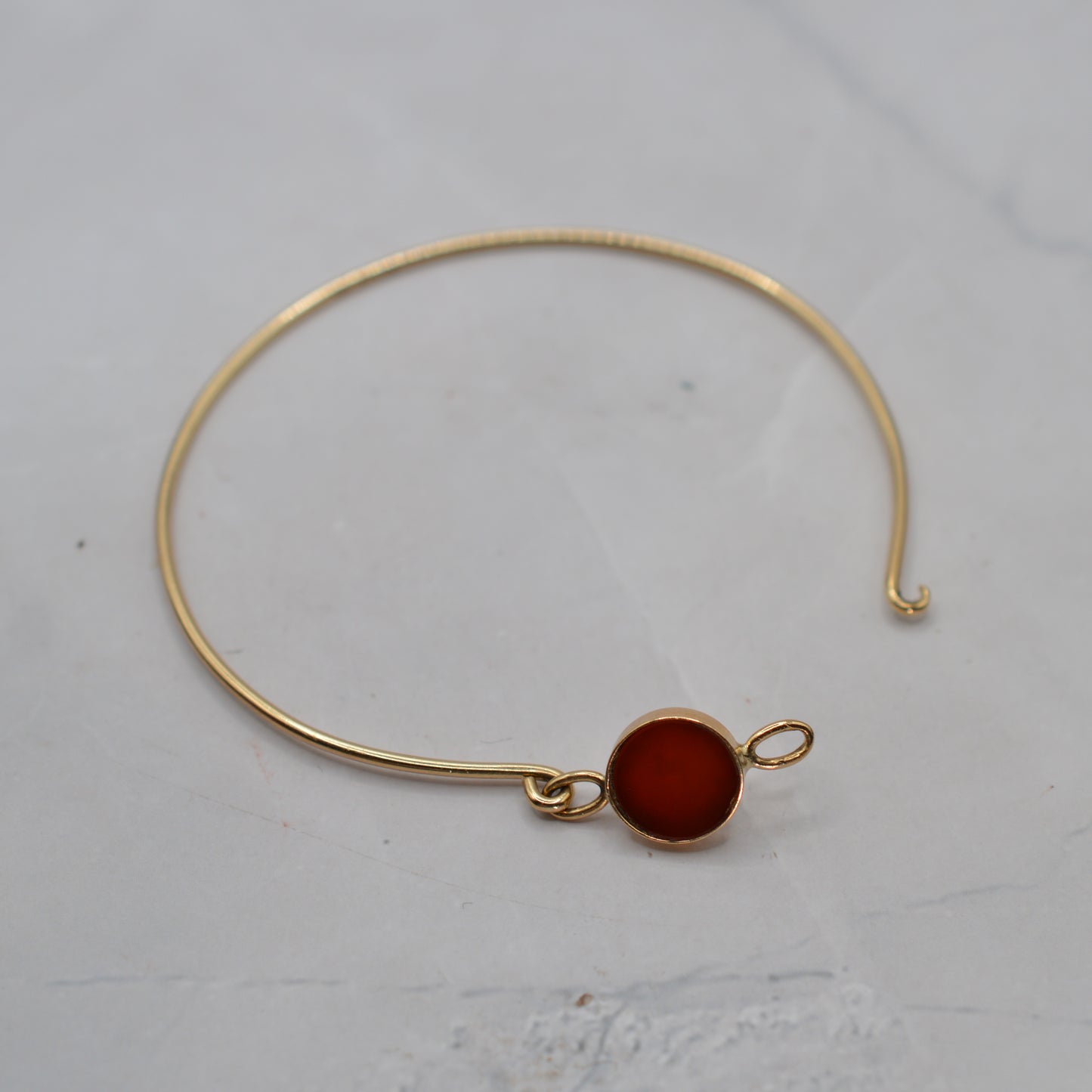 1970s Vintage 9ct Gold Carnelian Bracelet