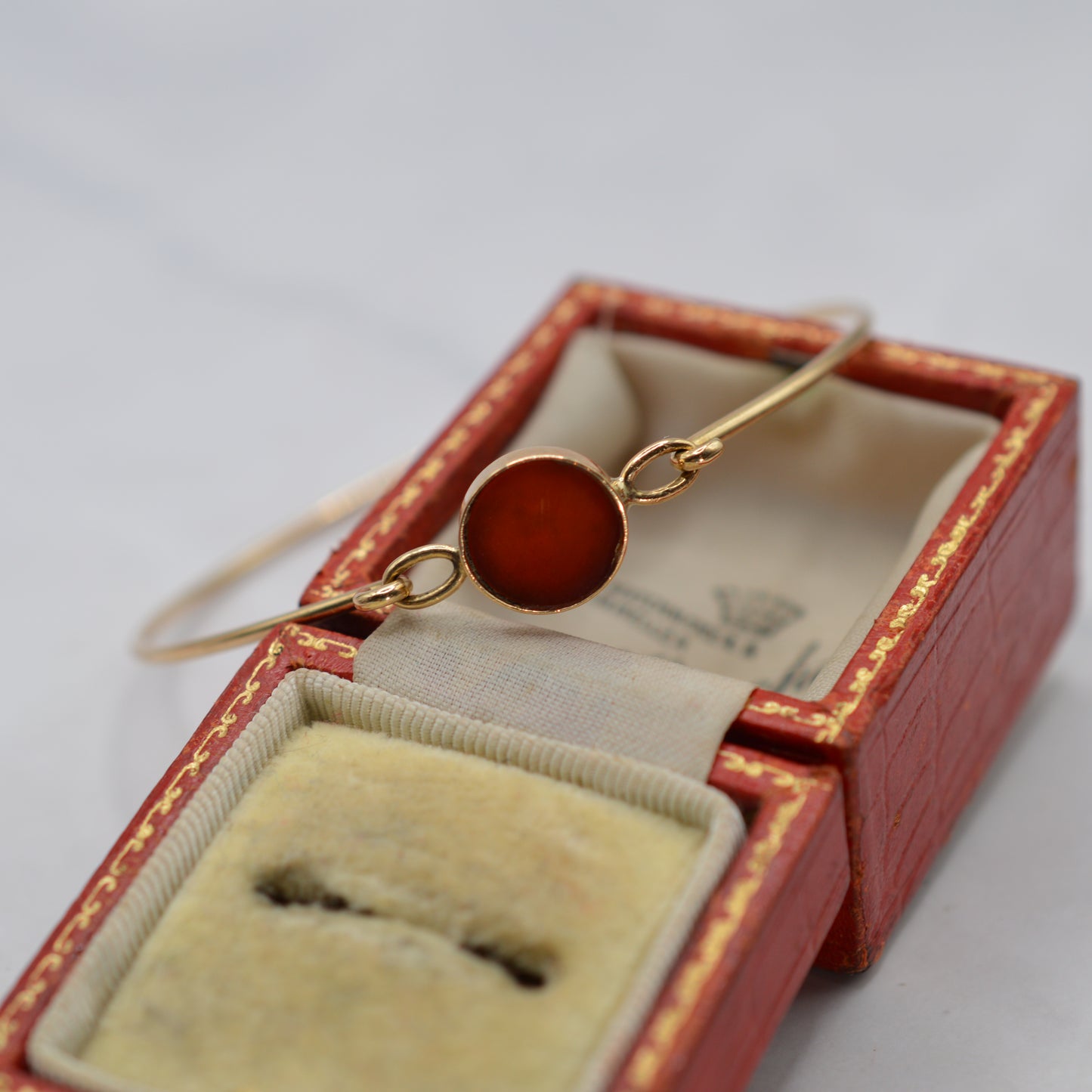 1970s Vintage 9ct Gold Carnelian Bracelet