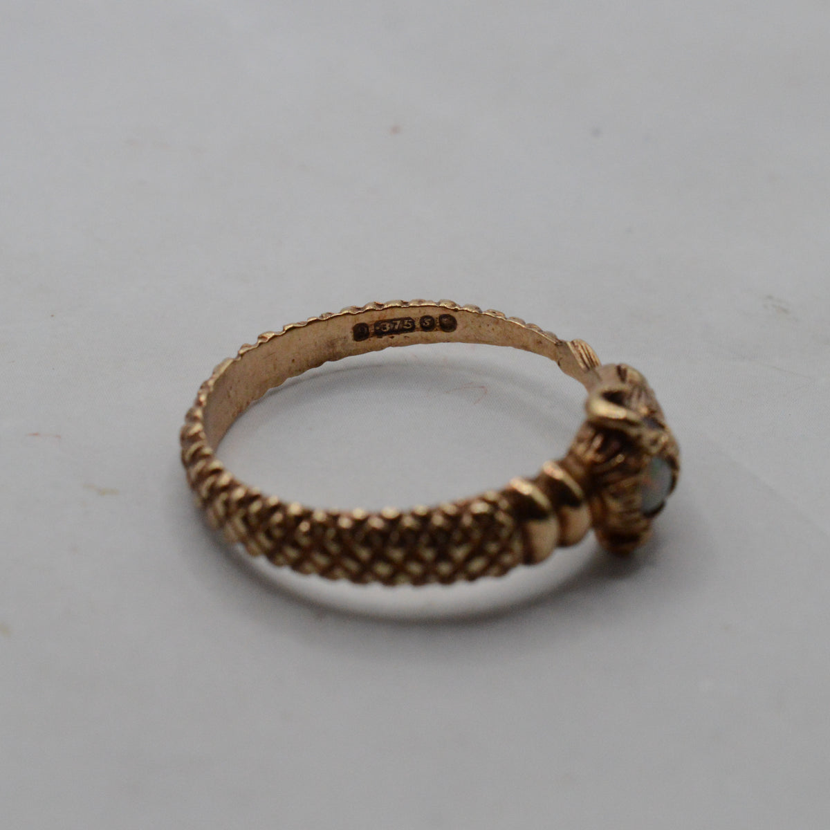 1970s Vintage 9ct Gold Ruby & Opal Rams Head Ring