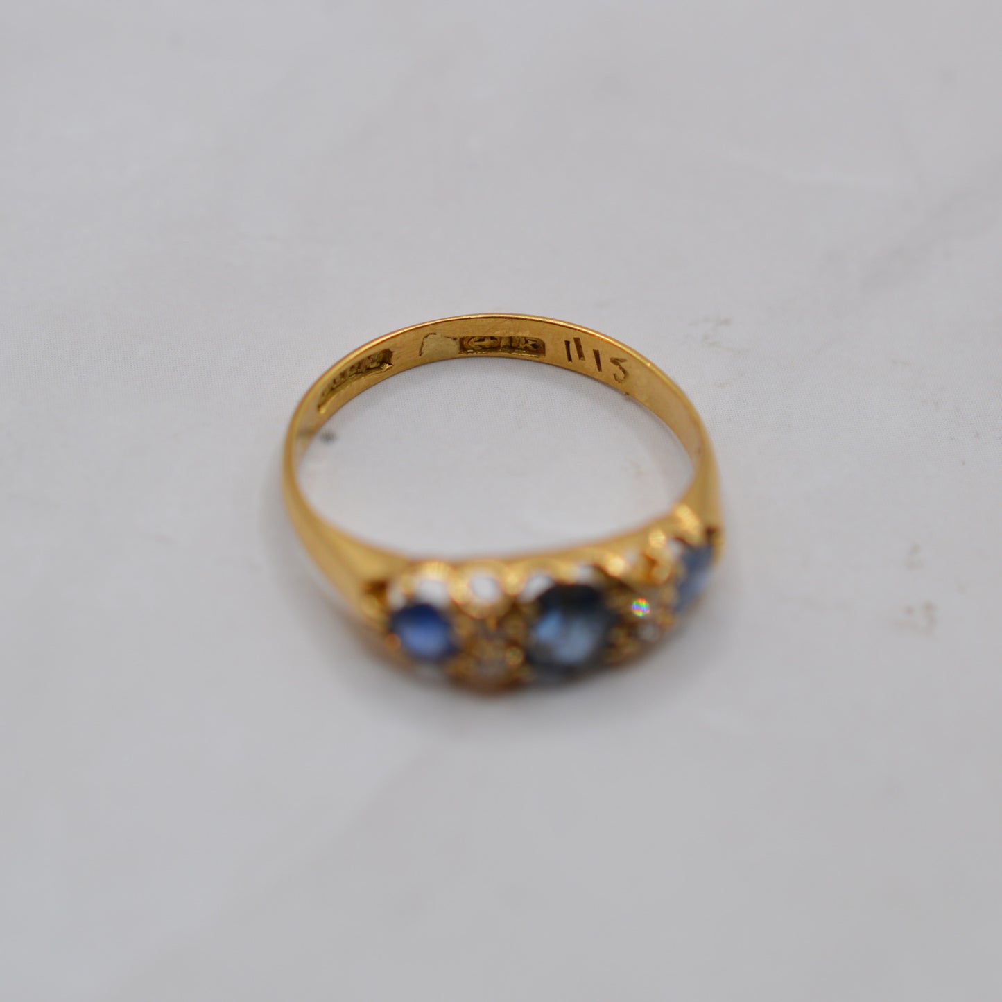 Antique Edwardian 18ct Gold Sapphire & Diamond Ring