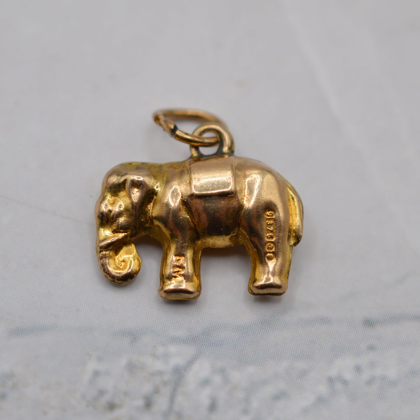 1956 Vintage 9ct Gold Elephant Charm/Pendant
