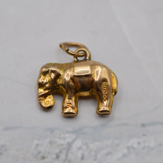 1956 Vintage 9ct Gold Elephant Charm/Pendant