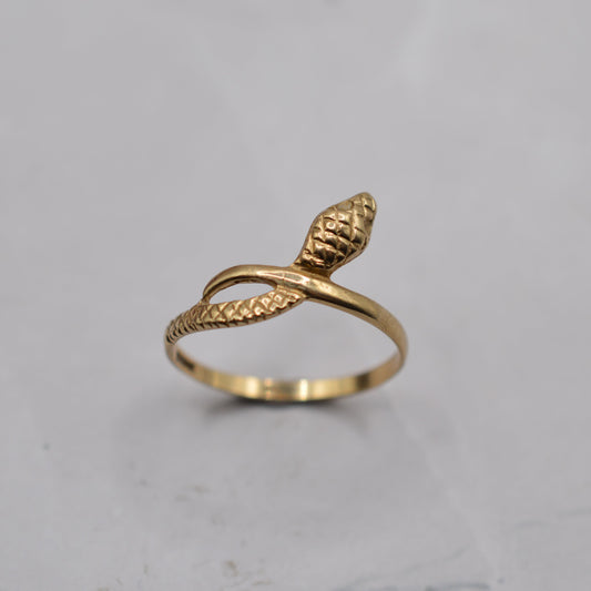 1980s 9ct Gold Snake Ring