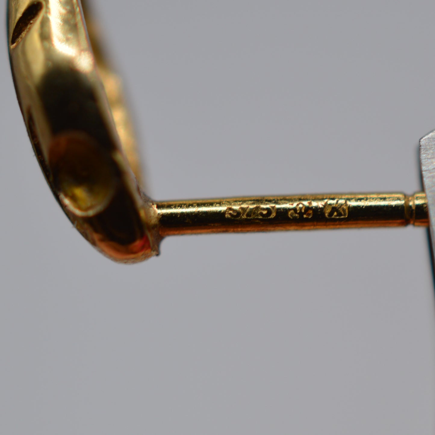 Vintage 1965 9ct Gold Snake Half-Hoop Earrings