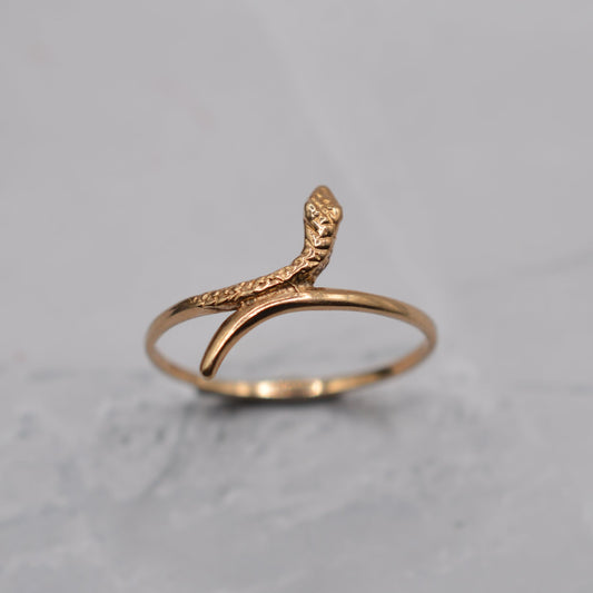 1980s Vintage 9ct Gold Snake Ring