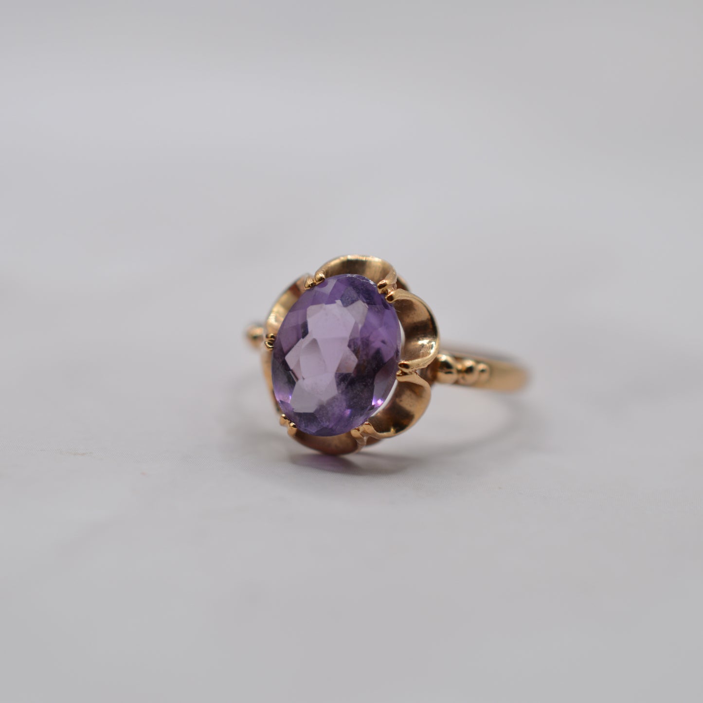 Vintage 9ct Gold Amethyst Ring, Necklace & Earrings Suite