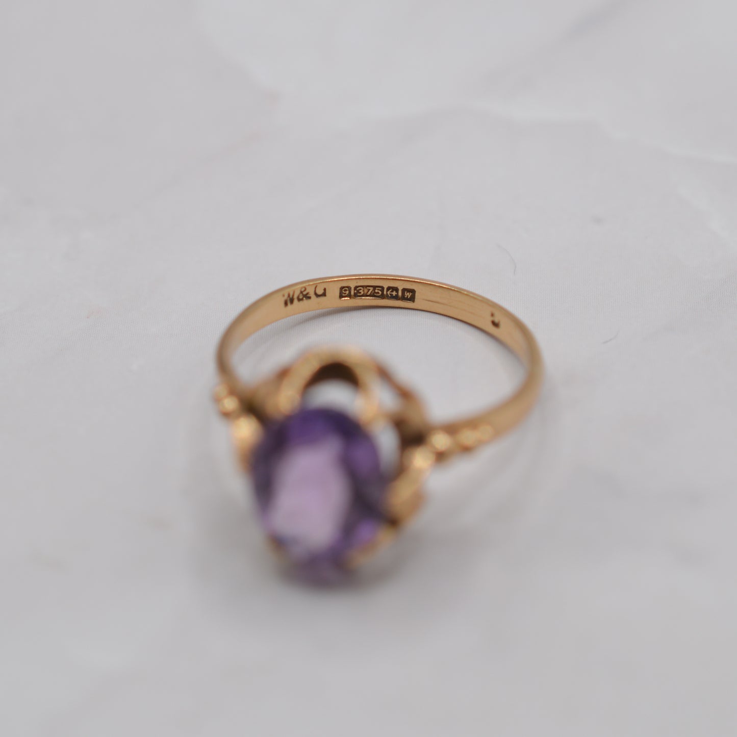 1970s Vintage 9ct Gold Amethyst Solitaire Ring, Buttercup Setting