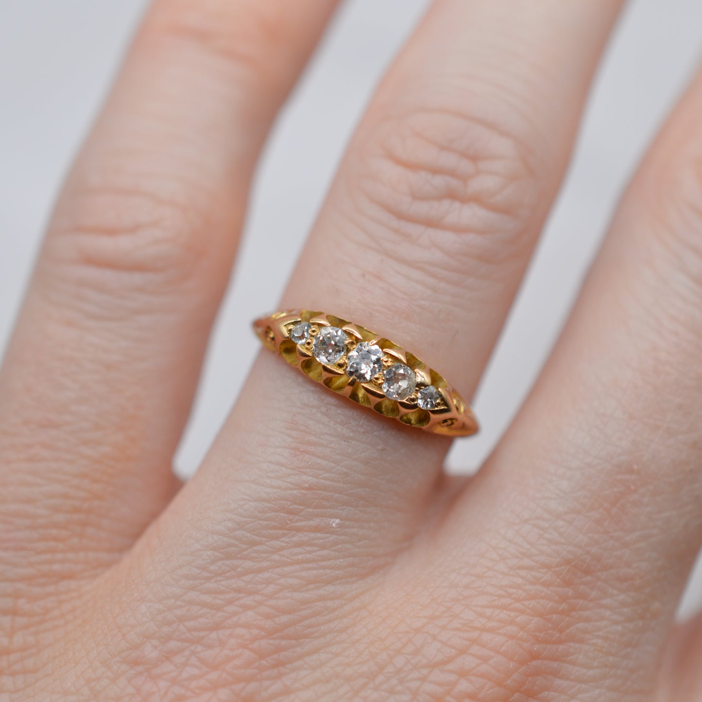 Antique 18ct Gold Five-Stone Diamond Ring