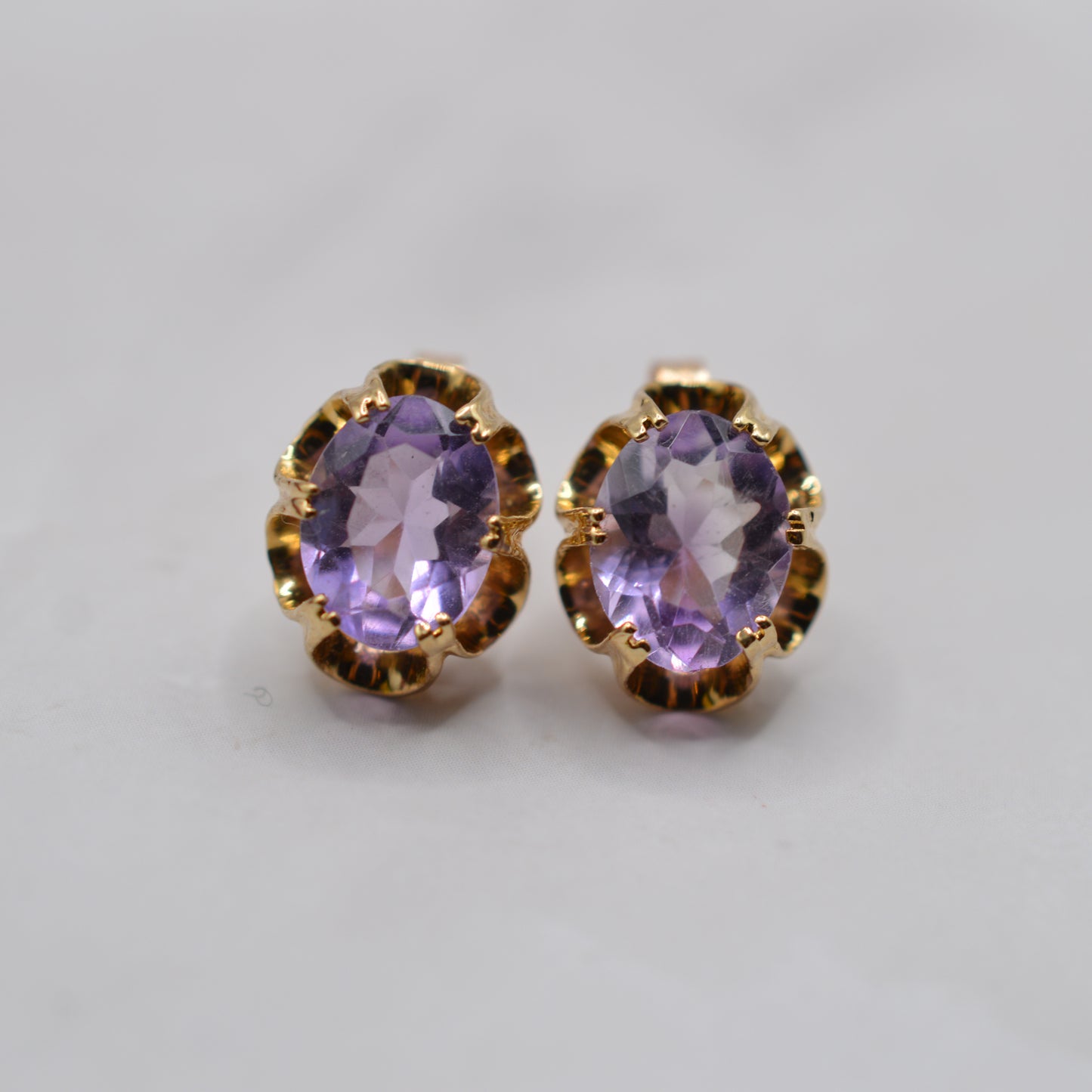 Vintage 9ct Gold Amethyst Ring, Necklace & Earrings Suite