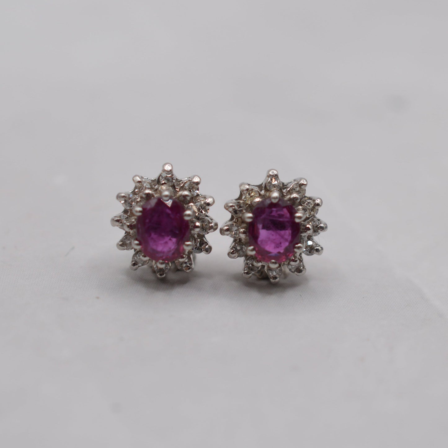 ruby diamond stud earrings