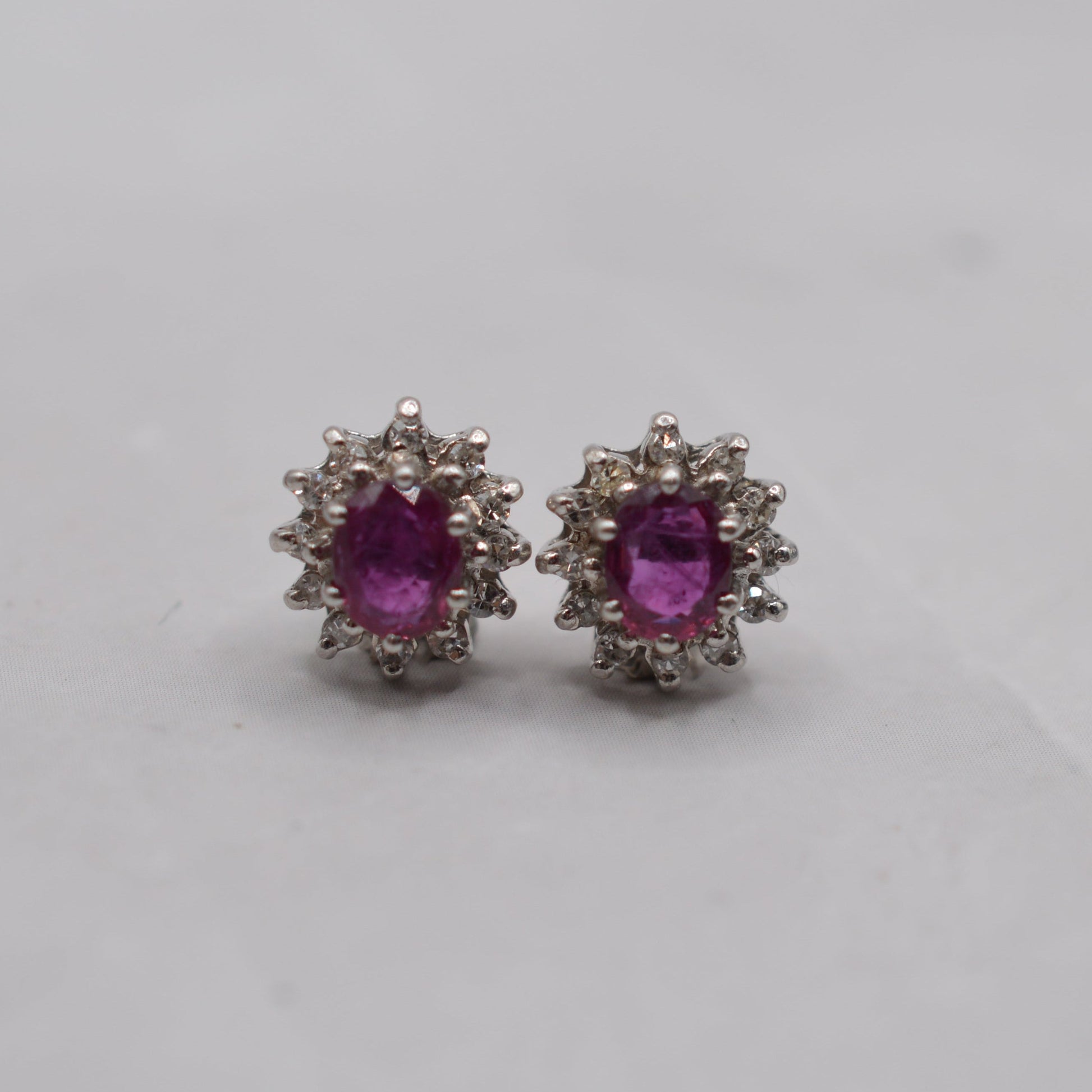 ruby diamond stud earrings