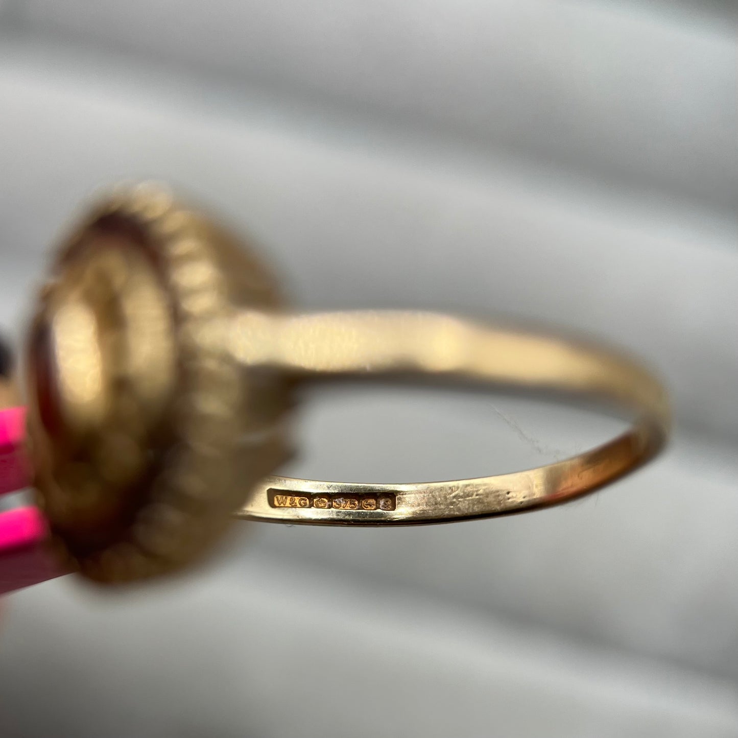 1990s Vintage 9ct Gold Garnet Dress Ring