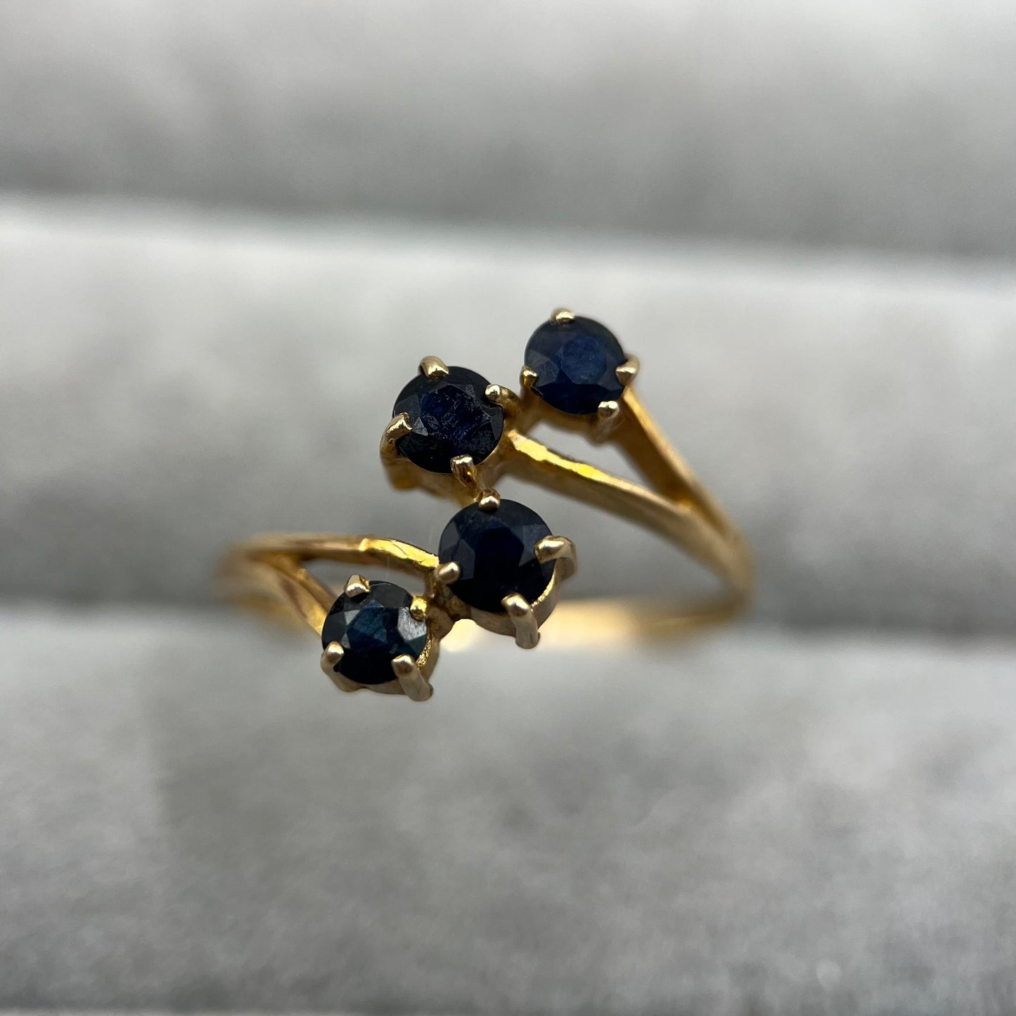 1980s Vintage 9ct Gold Sapphire Dress Ring