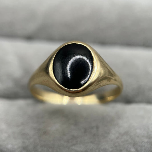 Vintage 9ct Gold Onyx Signet Ring