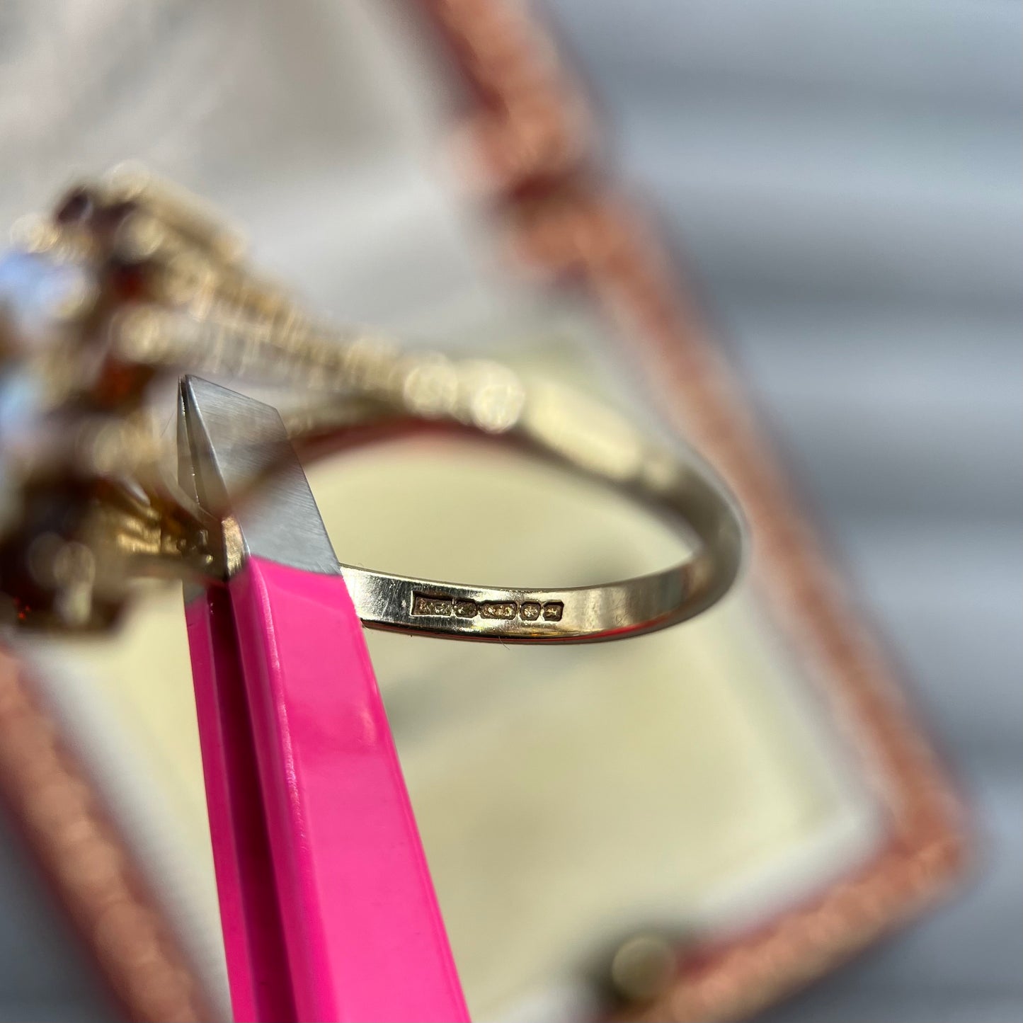 1980s Vintage 9ct Gold Garnet & Opal Cluster Ring