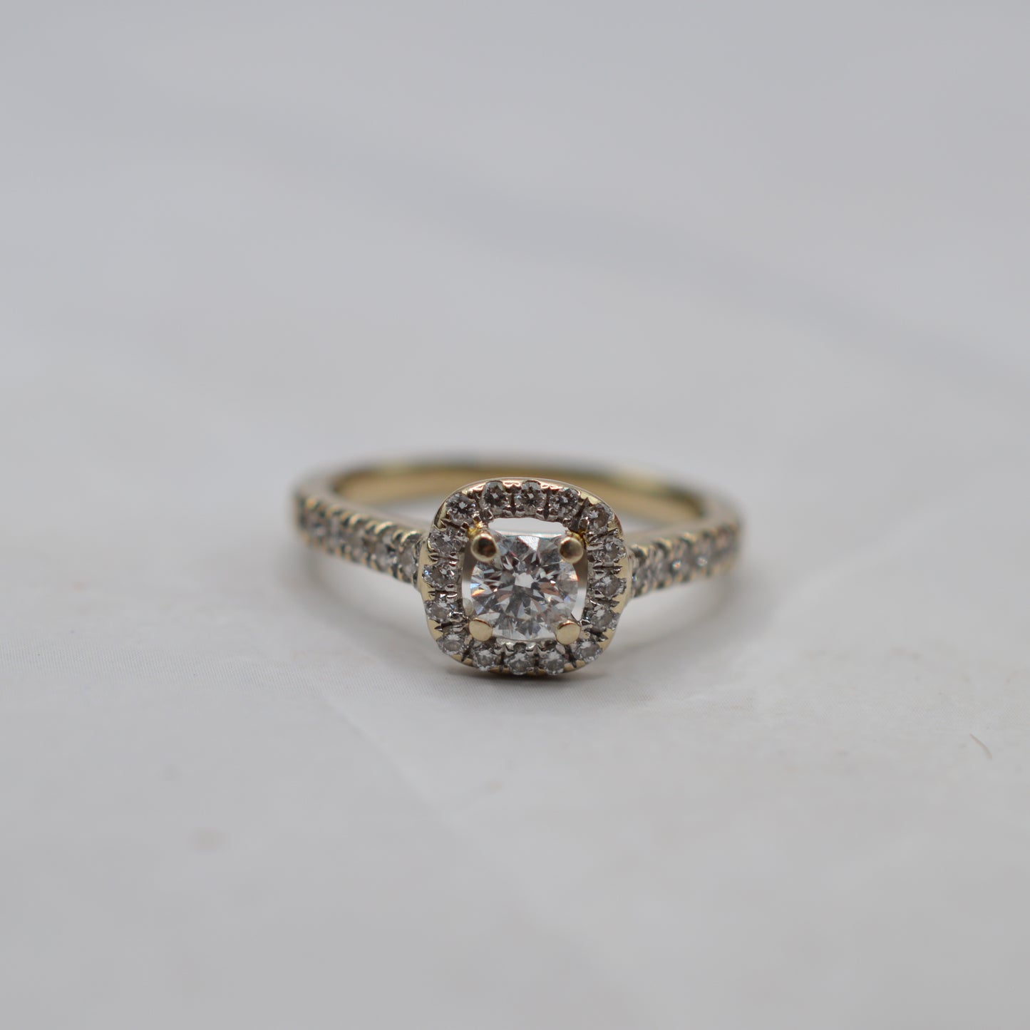 Stacking 18ct Gold Diamond Cluster & Half-Eternity Ring Set