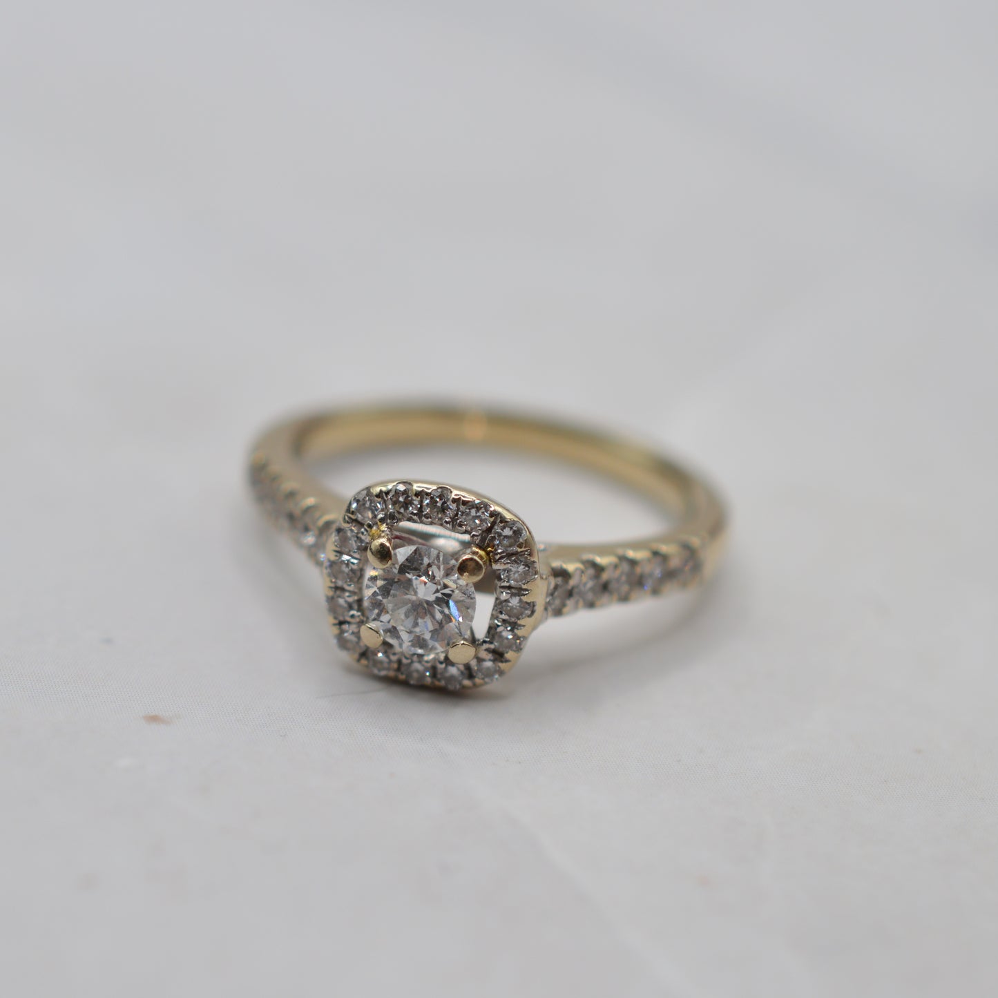 Stacking 18ct Gold Diamond Cluster & Half-Eternity Ring Set