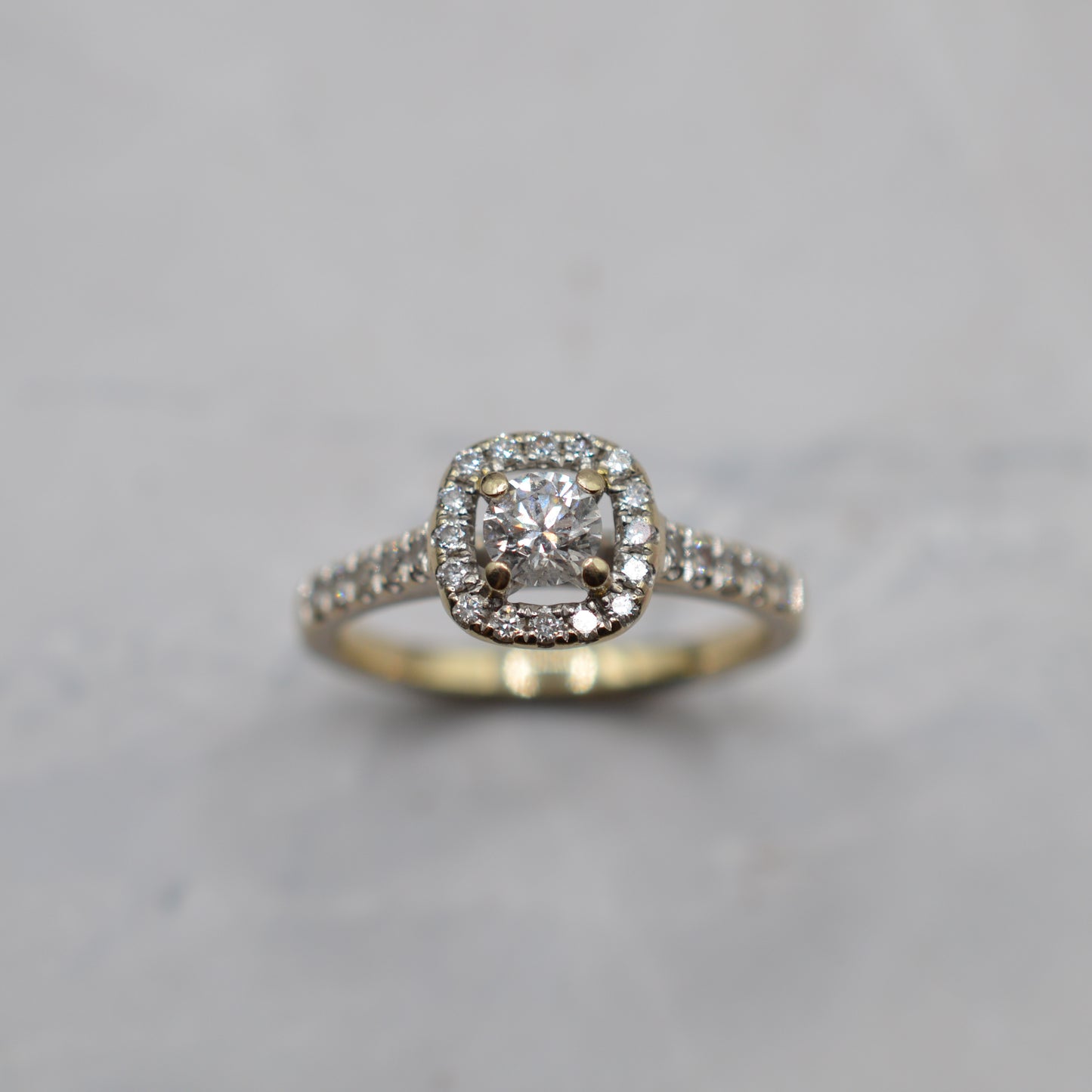 Stacking 18ct Gold Diamond Cluster & Half-Eternity Ring Set
