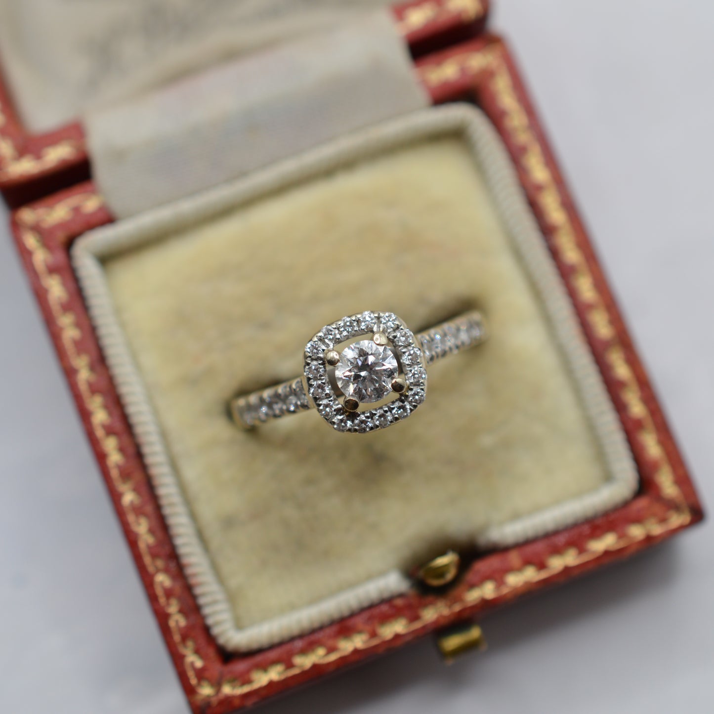 Stacking 18ct Gold Diamond Cluster & Half-Eternity Ring Set