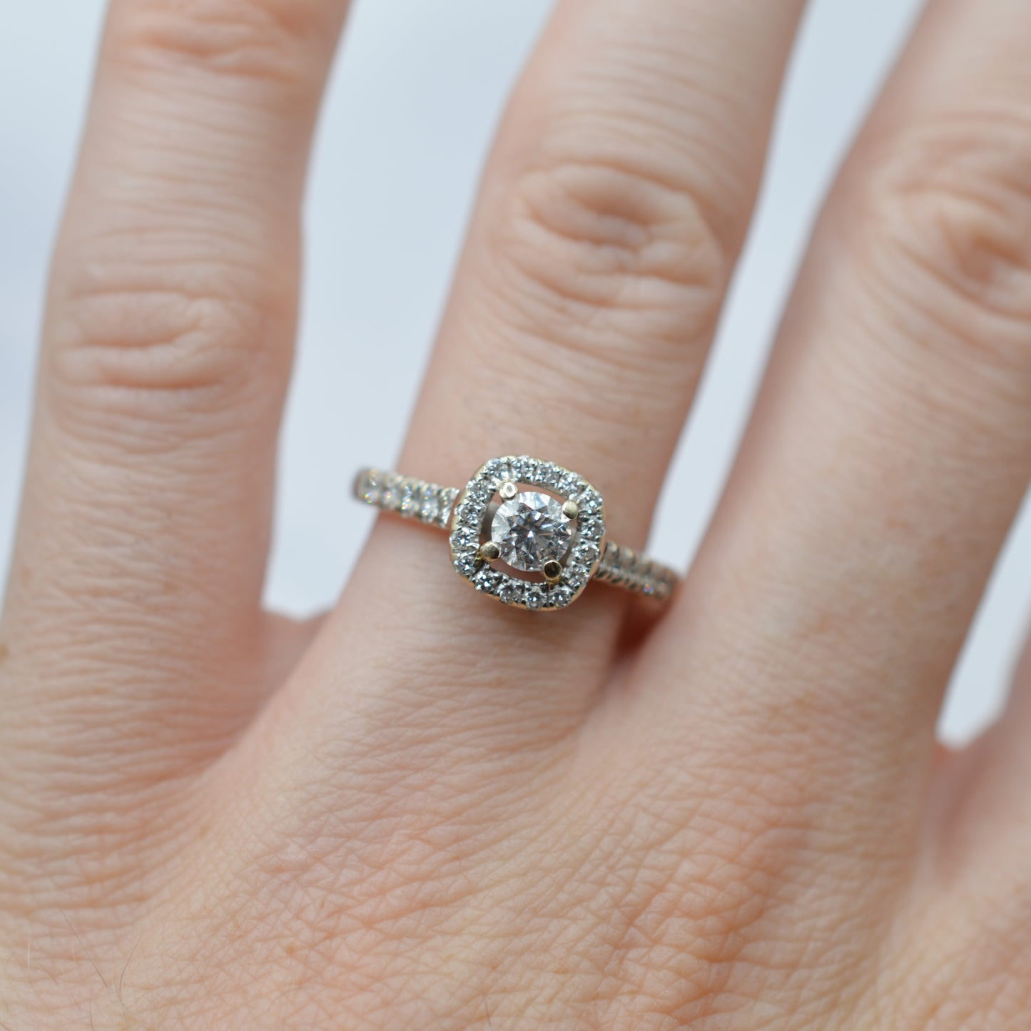 Stacking 18ct Gold Diamond Cluster & Half-Eternity Ring Set